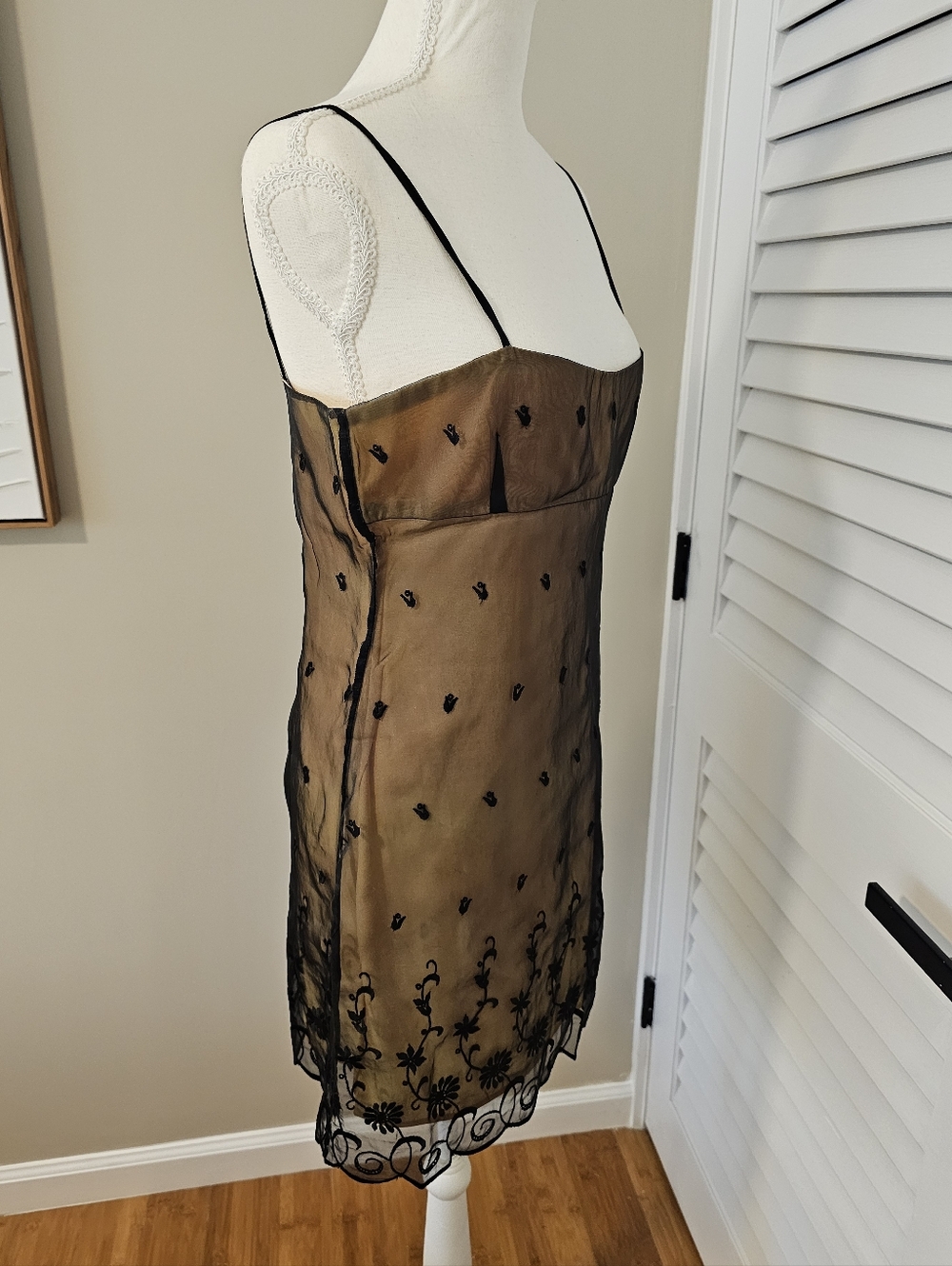 Vintage Y2K Bebe Mesh Overlay Slip Mini Dress | Size 6 - Picture 4 of 8